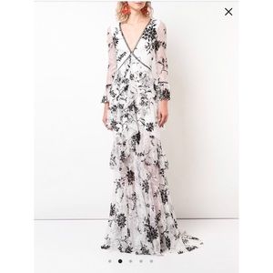 Marchese Notte Embroidered Floral Lace dress